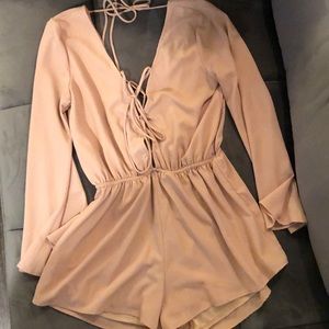 Nude Tie Romper